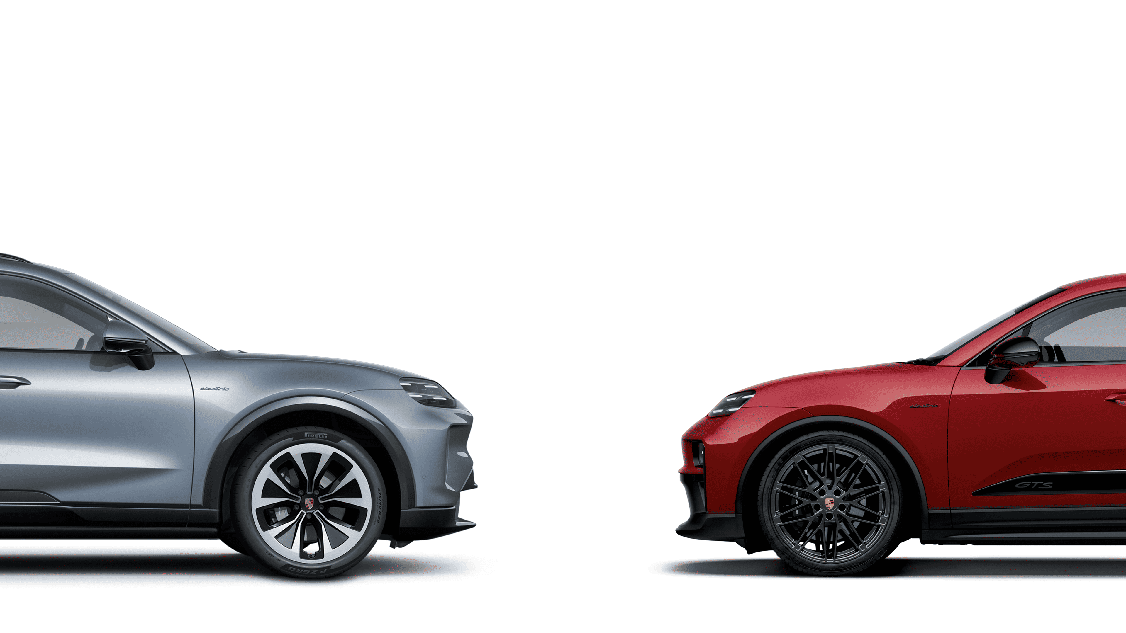 Deux voitures Porsches face à face